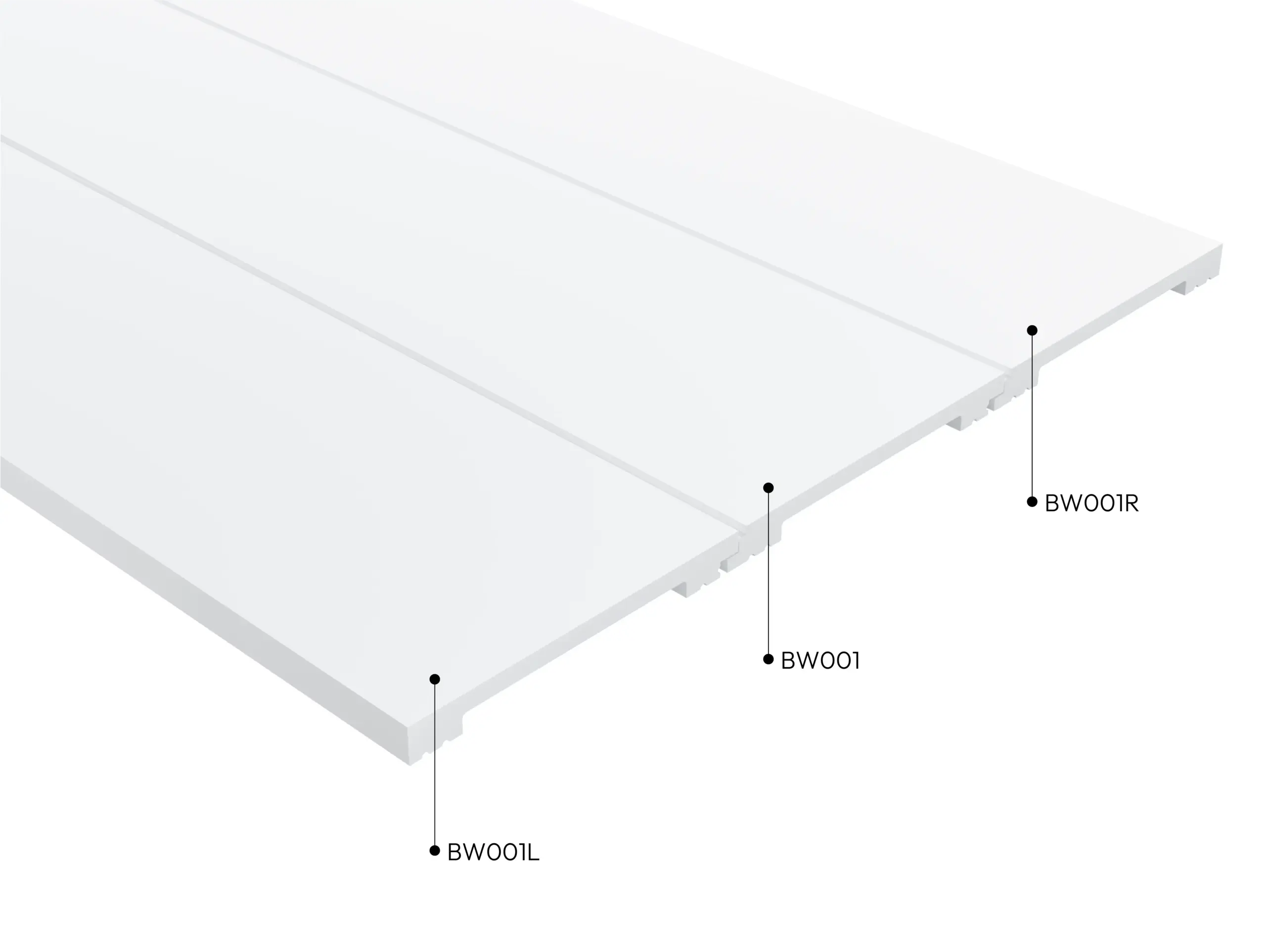 Panel BW001L, BW001, BW001R från Deco Systems