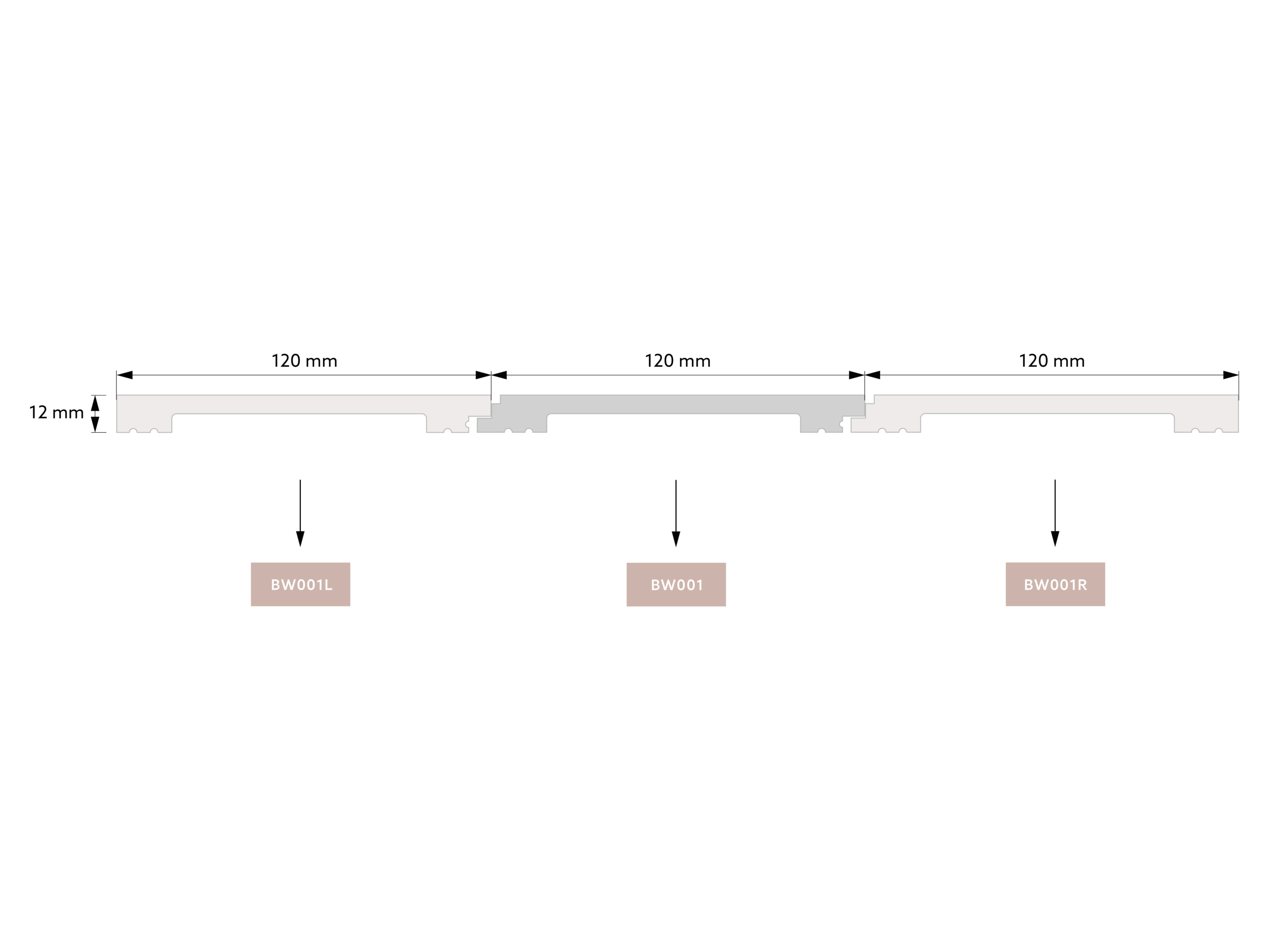 Panel BW001LT, BW001, BW001R från Deco Systems
